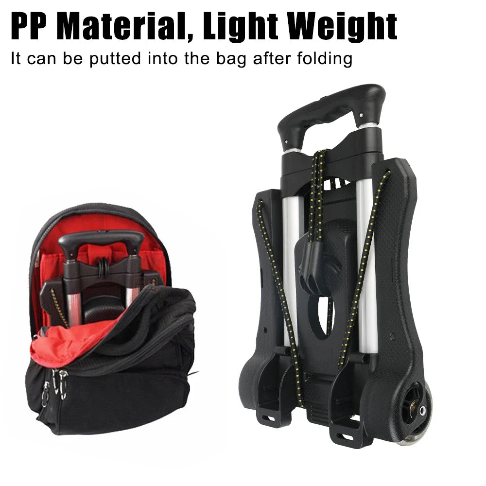 Foldable Two-Wheel Luggage Cart Heavy Duty Trolley for Travel & Shopping, 35kg (77 lb) Capacity