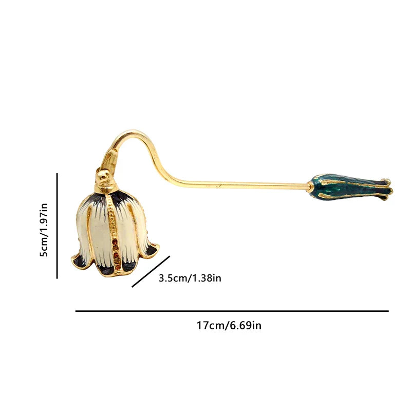 Elegant Metal Candle Snuffer - Long Handle Candle Extinguisher & Wick Snuffer for Home Decor Gift