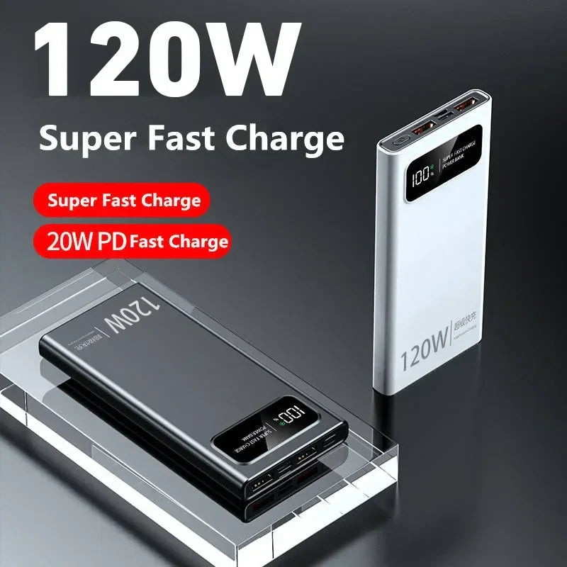 50,000mAh 120W Portable Power Bank with LED Digital Display — Fast Charging for iPhone Samsung Huawei