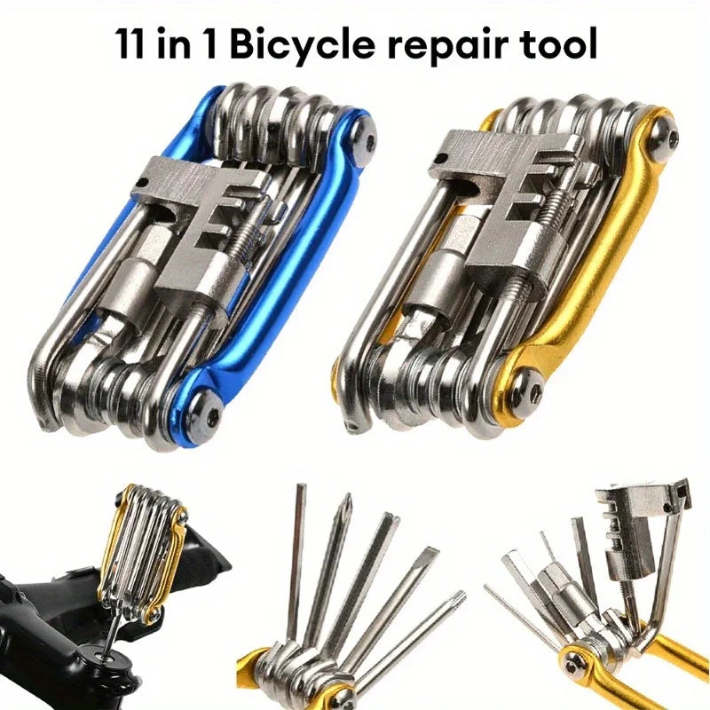 11-in-1 Portable Bicycle Multi-Tool Kit for Bike Repair & Cycling