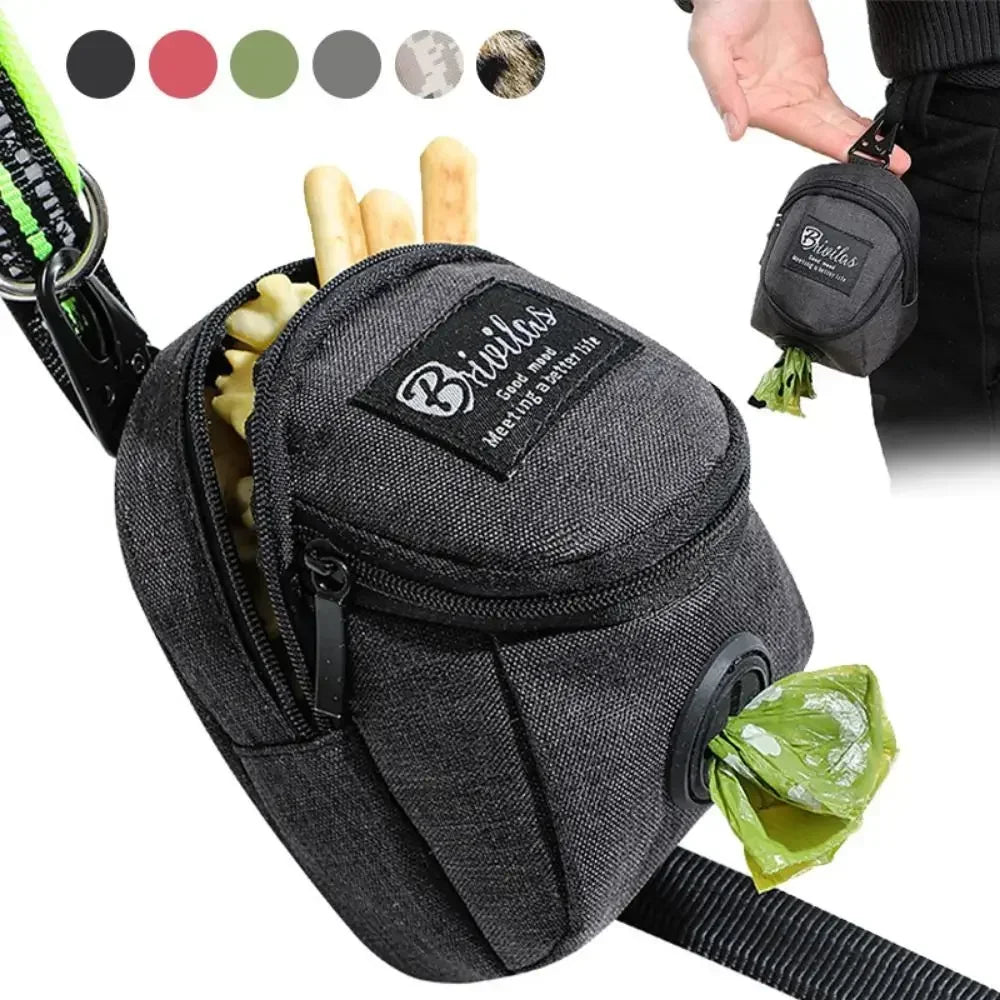 Portable Dog Treat Bag & Poop Bag Dispenser – Waterproof Training Pouch Waist Bag for Walking