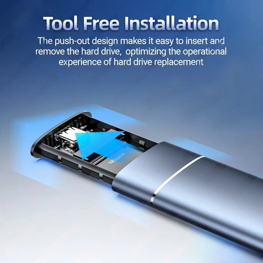 M.2 NVMe & SATA SSD Enclosure USB-C 10Gbps Supports 2230/2242/2260/2280