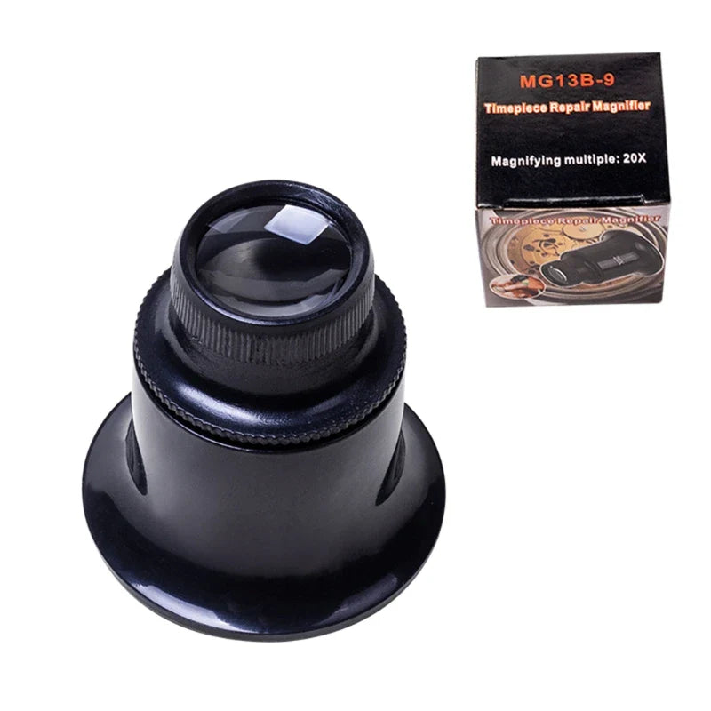 Watchmaker Jeweler Loupe Magnifier - Handheld Optical Glass Loupe 3X 5X 10X 15X 20X