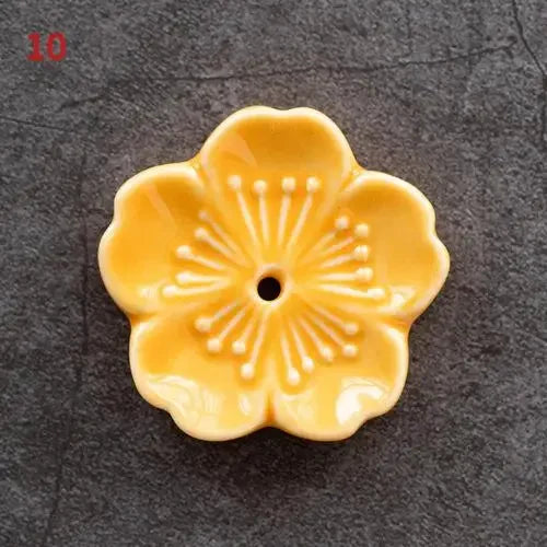 Cherry Blossom Ceramic Incense Burner Sakura Incense Stick Holder Aromatherapy Censer Home & Office Decor