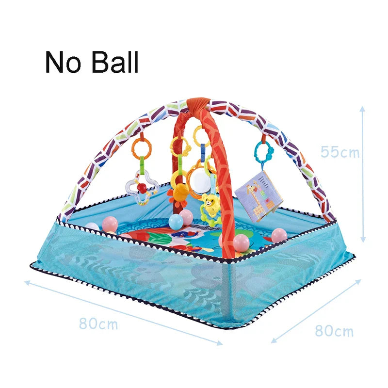 Baby Activity Gym Play Mat with Toy Rack – Educational Crawling Blanket & Infant Sensory Rug