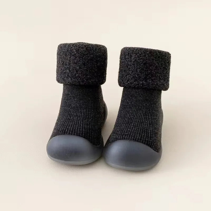 Warm Baby First Walker Shoes — Newborn to 4 Years Unisex Winter Slip-On Anti-Slip Rubber Sole
