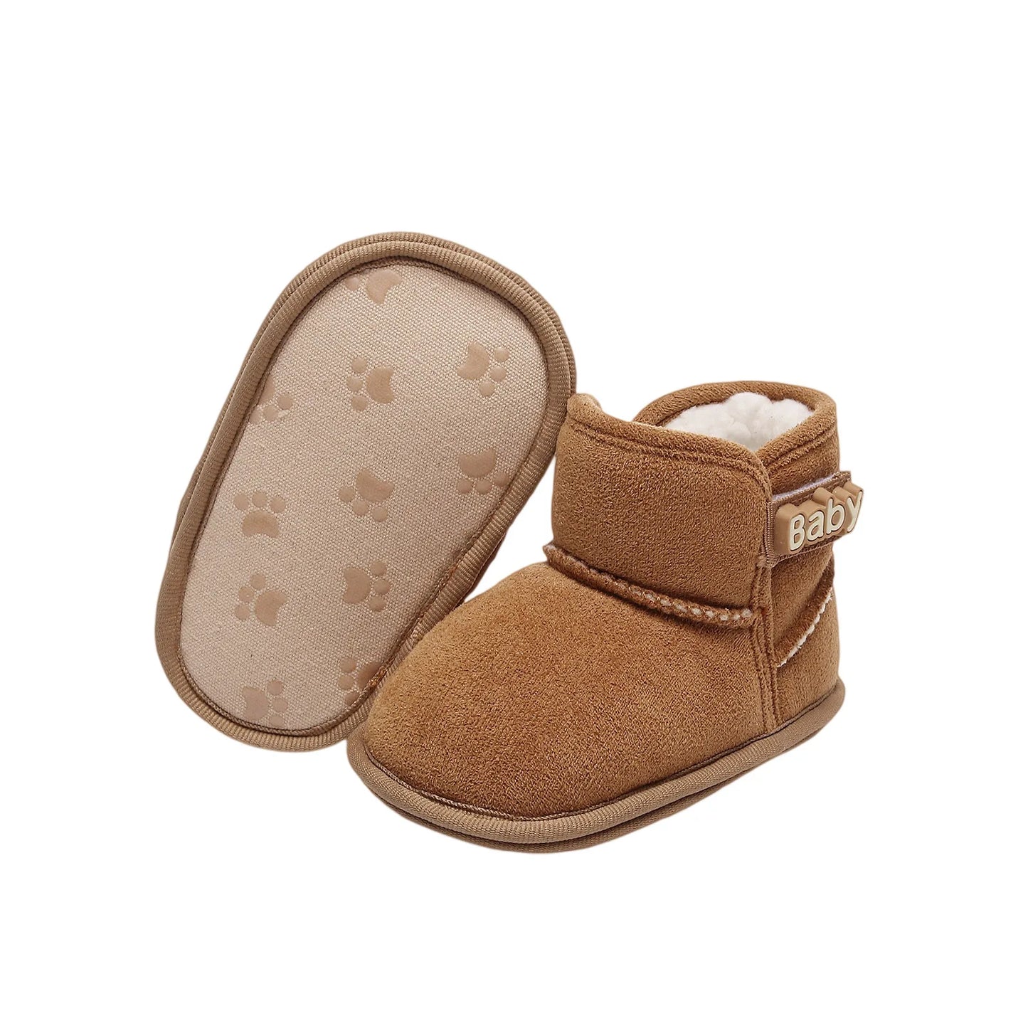 Baby Winter Ankle Boots Non-Slip Fleece Lined Soft Sole Toddler Infant Shoes 0-18 Months