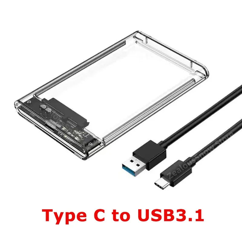 2.5-Inch Transparent USB 3.0 SATA HDD/SSD Enclosure, 5 Gbps UASP, Tool-Free Plug-and-Play