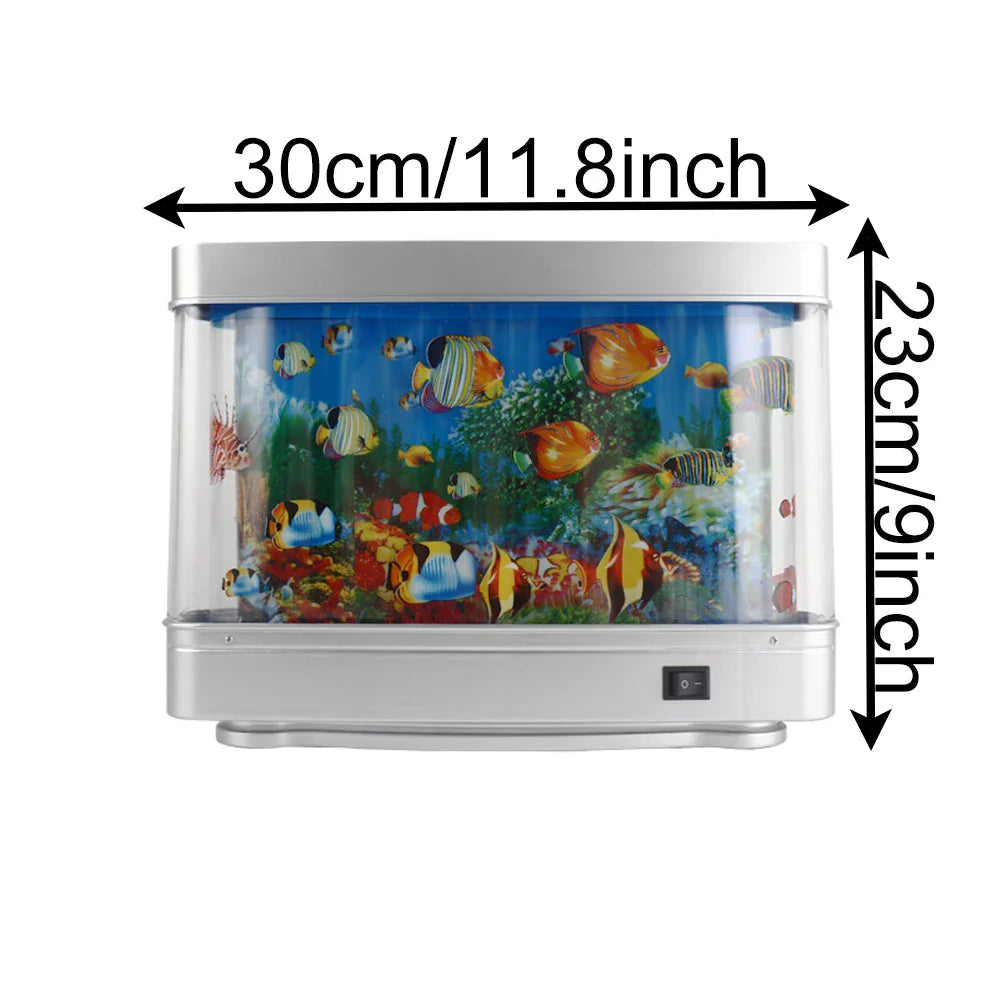 Ocean Aquarium Motion Lamp - Virtual Moving Tropical Fish Night Light
