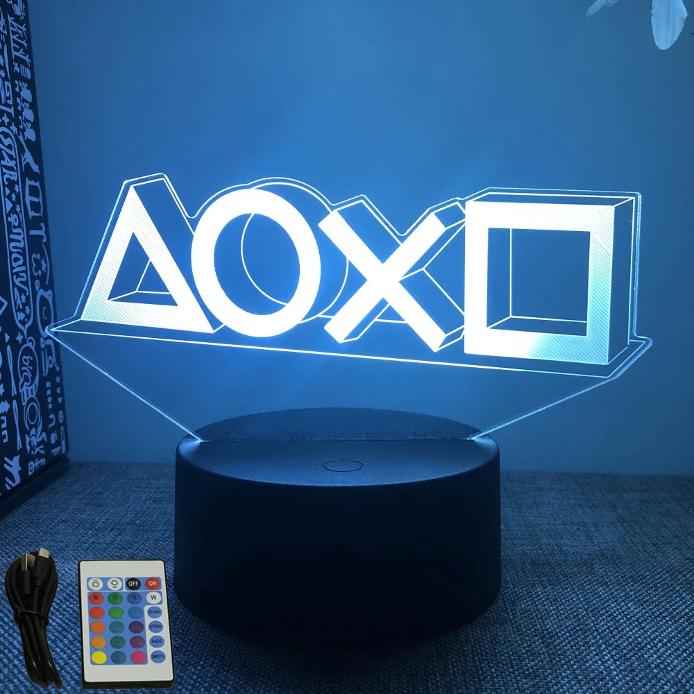 3D LED Neon Gamer Lamp - RGB Acrylic Night Light with Remote & Touch for Kids & Gaming Room