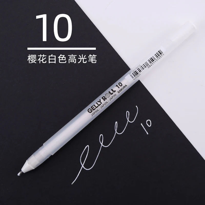 White Opaque Gel Pens 3-Pack – Fine 0.5mm, Medium 0.8mm, Bold 1.0mm for Journaling, Art & Drawing