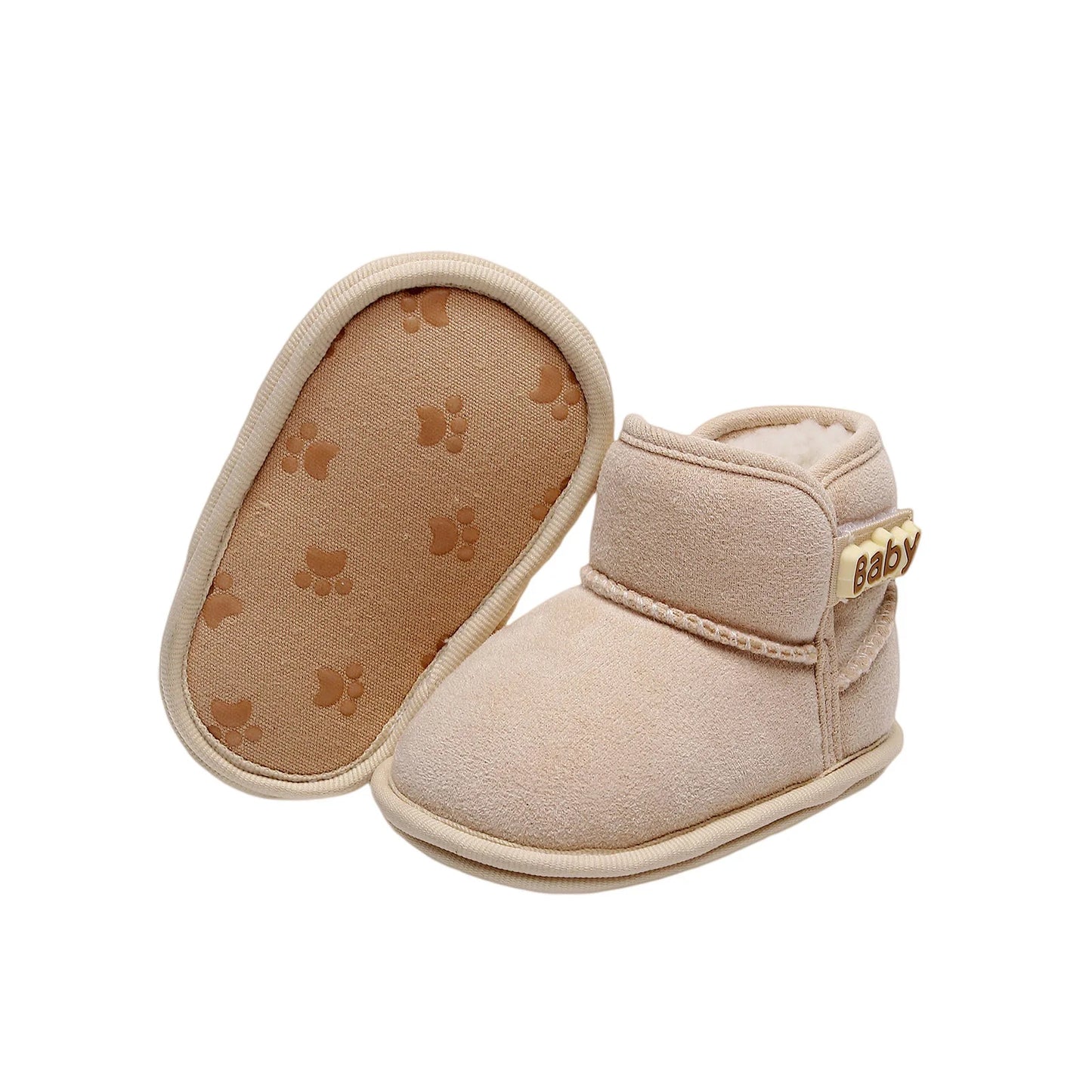 Baby Winter Ankle Boots Non-Slip Fleece Lined Soft Sole Toddler Infant Shoes 0-18 Months