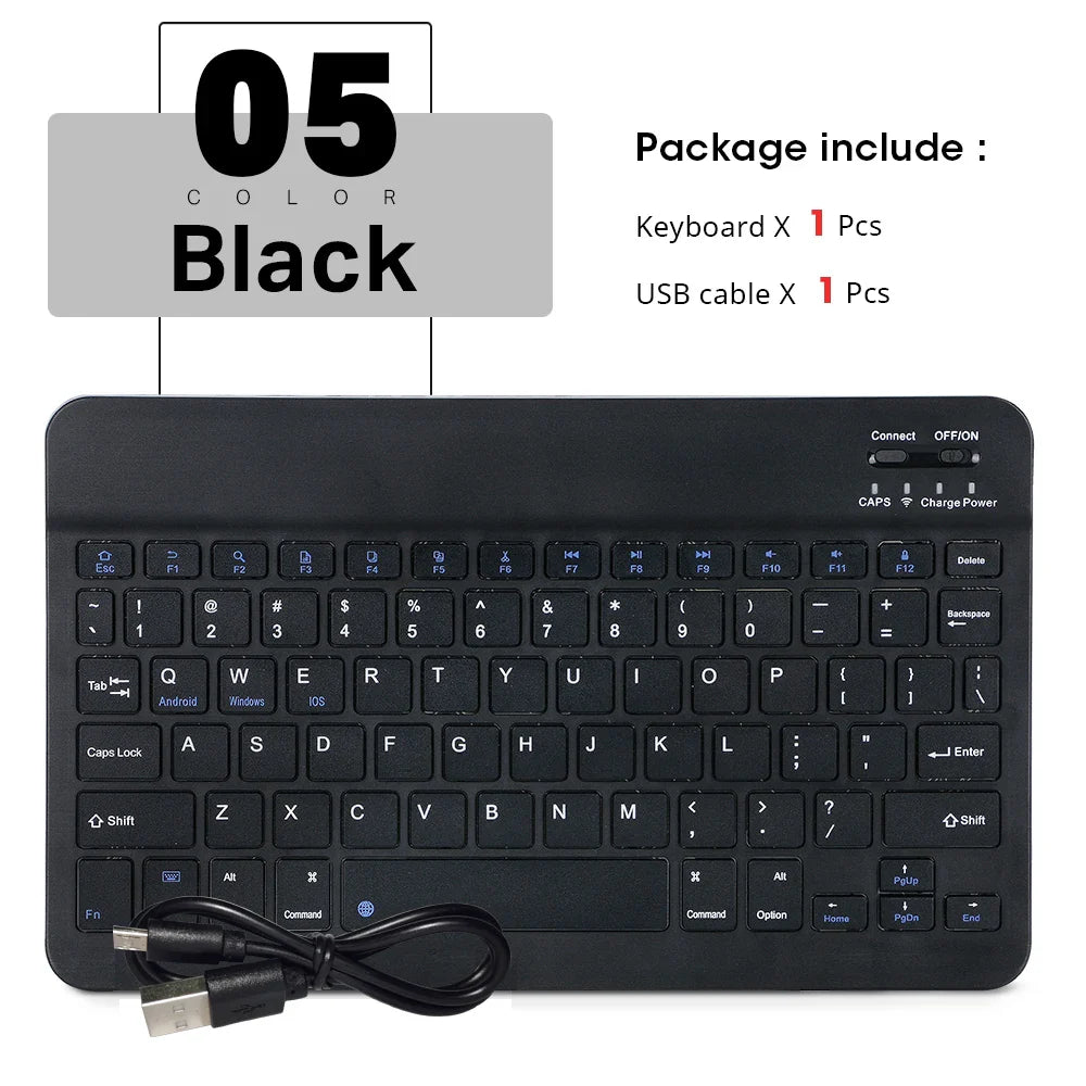 Mini Wireless Bluetooth Keyboard and Mouse — Portable Slim Rechargeable Keyboard for iPad, iPhone, Android Tablets, Samsung, Xiaomi, Mac & Windows