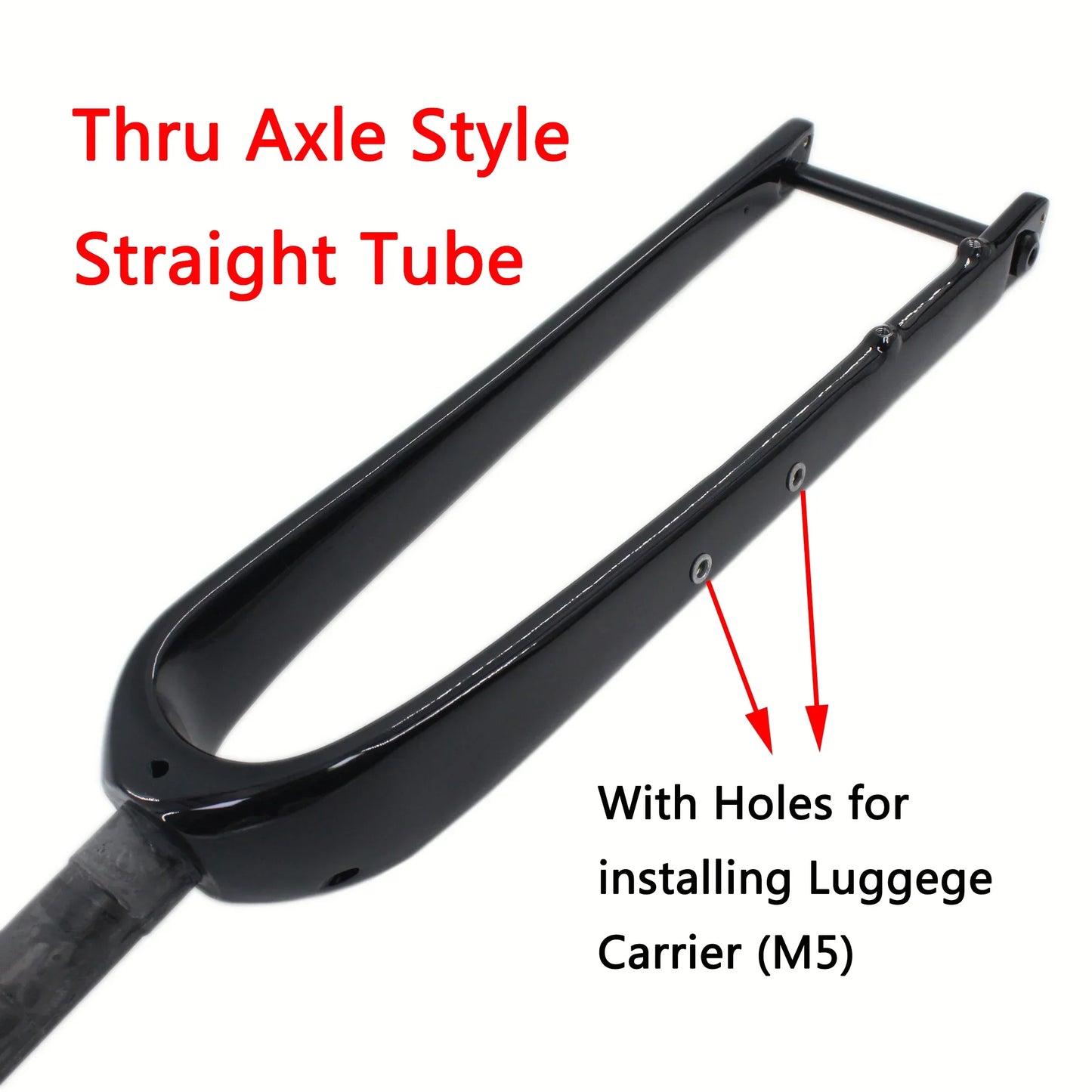 700C UD T800 Full Carbon Road & Gravel Bike Fork — Disc Brake, Luggage Carrier Mount, 45mm Offset