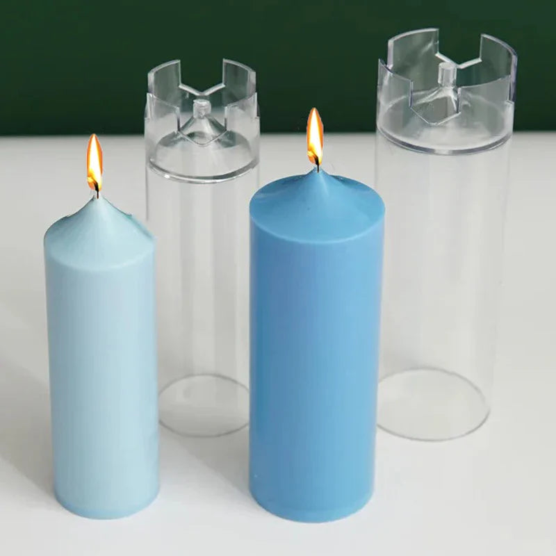 3D Spire Cylinder Candle Mold - Vintage Church Head DIY Candle Making Kit (Acrylic/Plastic)