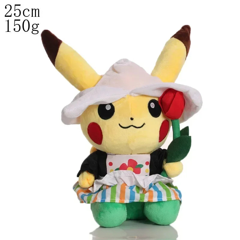 Cute Pikachu Pichu Charmander Bulbasaur Squirtle Psyduck Eevee Plush Soft Stuffed Doll 6-12 in (15-30 cm)