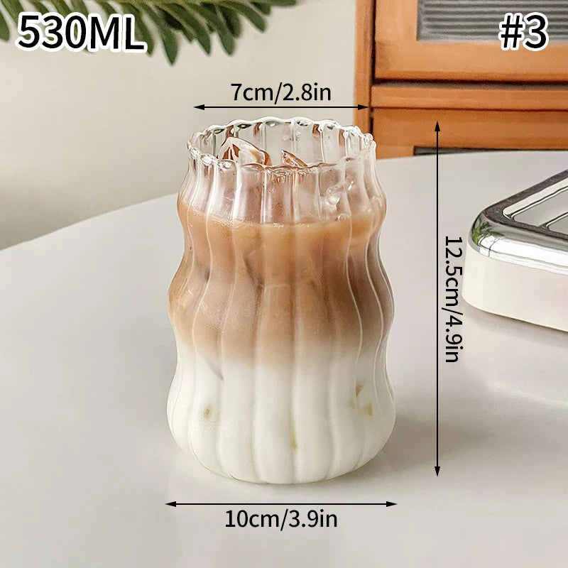 Clear Tall Glass Coffee Mug – Iced Coffee, Milk, Juice & Cocktail Drinkware