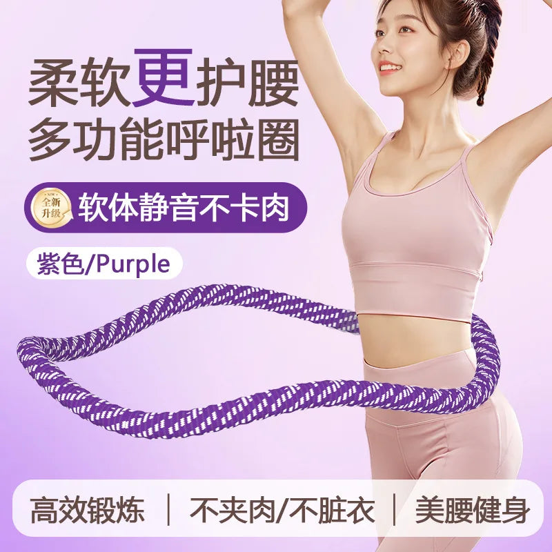 Weighted Soft-Padded Hula Hoop for Women - Waist Slimming & Core Workout, Home Fitness Hoop
