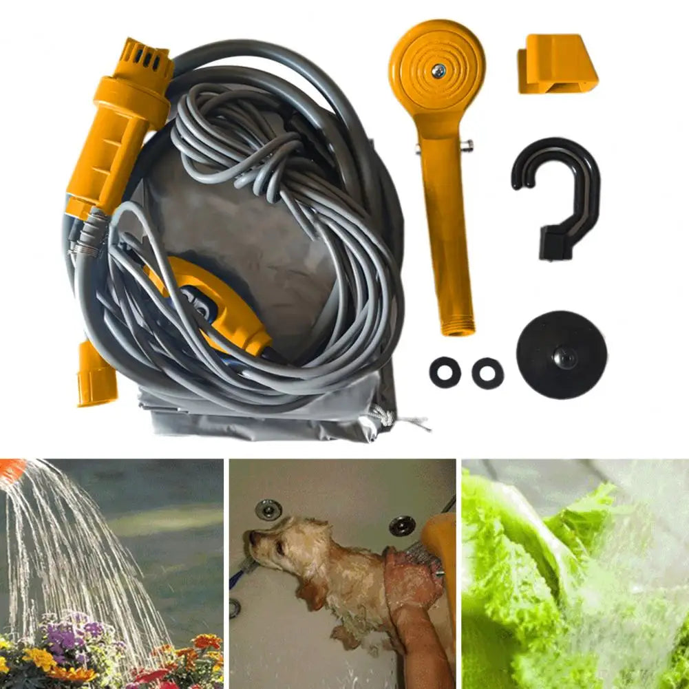 Portable Camping Shower Pump 12V-24V DC Brushless Motor Adjustable Flow 0–8 L/min Outdoor Shower Kit