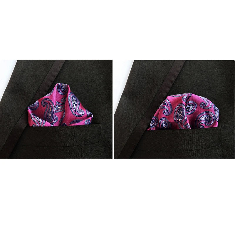 41 Colors 25 x 25 cm (9.8 x 9.8 in) Men's Pocket Square Handkerchief - Paisley, Dot & Stripe Wedding Hanky