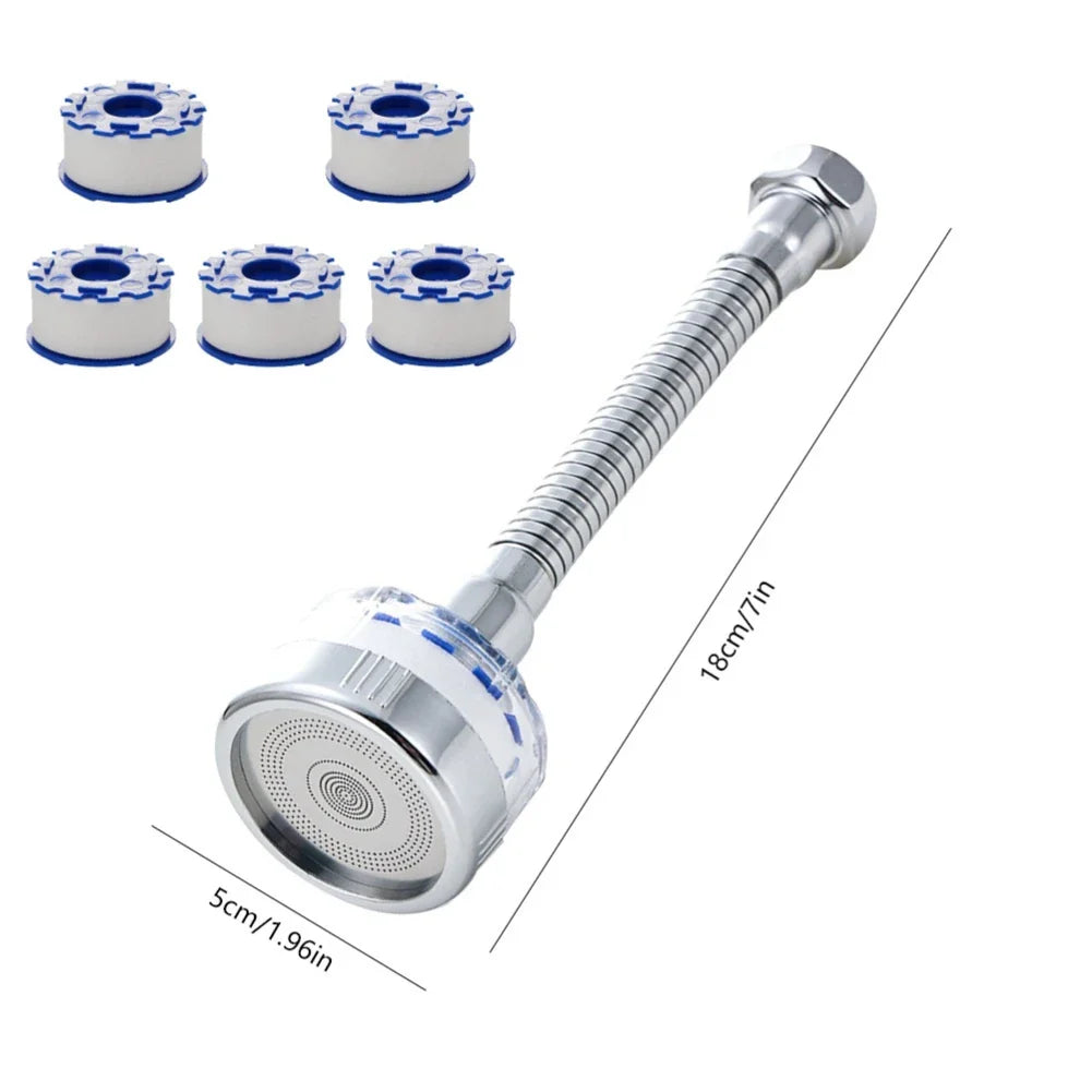 360° Rotating Faucet Water Filter Aerator Extender – Pressurized Kitchen & Bathroom Tap Purifier, Splash-Proof