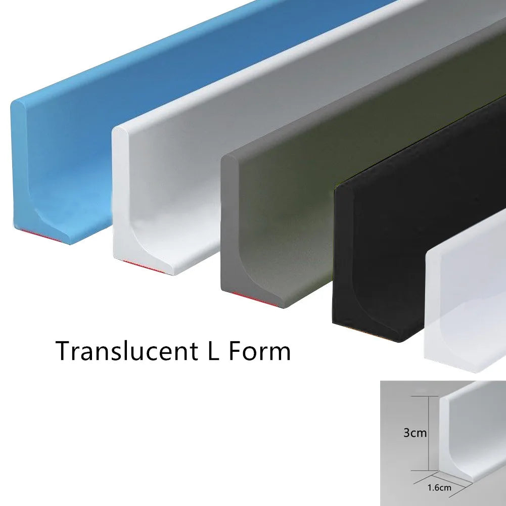 Silicone Shower Dam Water Stopper 50–300 cm (19.7–118.1 in) Bathroom Flood Barrier Dry and Wet Separation Strip