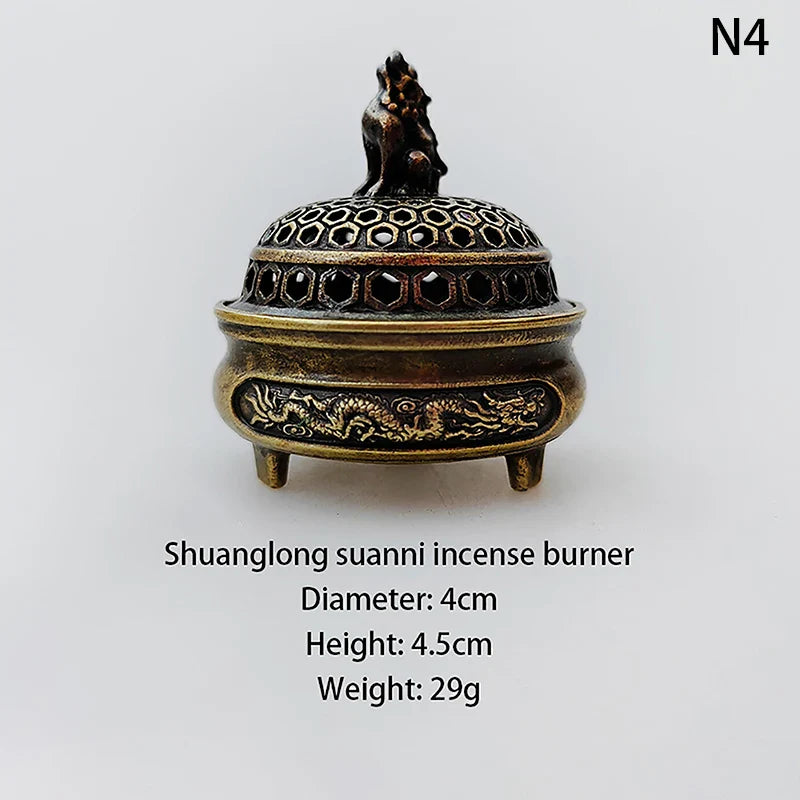 Antique Style Metal Incense Burner Lamp Candle Holder, Conical Aromatherapy Home Decor Gift