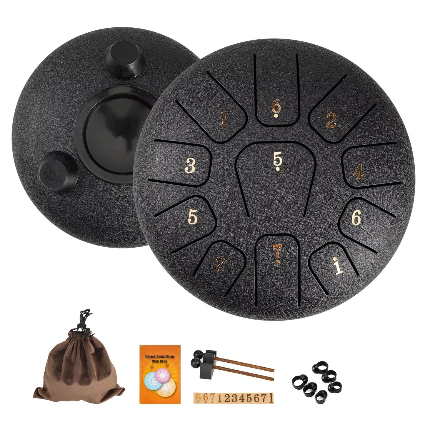 6-Inch (15.2 cm) 11-Note Steel Tongue Drum - Portable Handpan for Meditation, Yoga & Sound Healing
