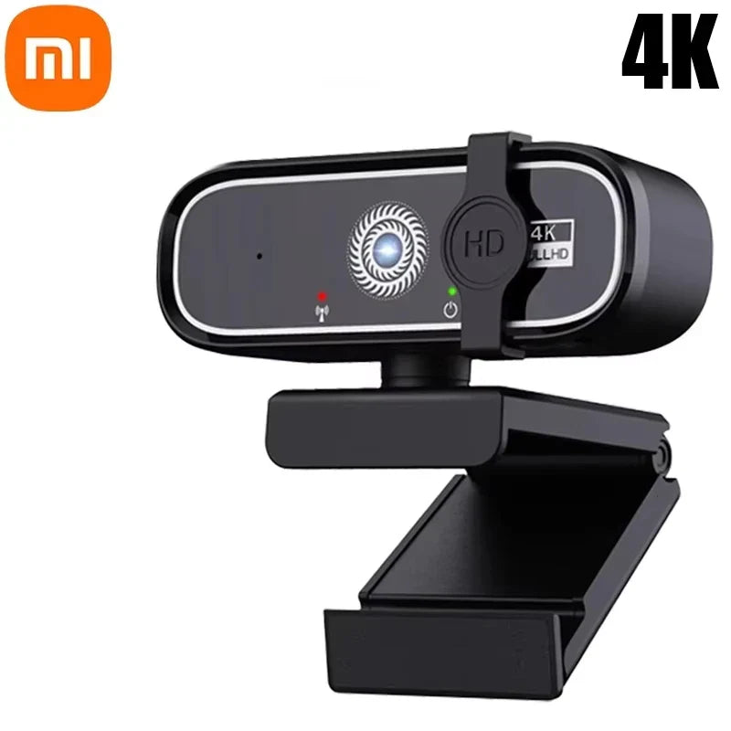 4K USB Webcam with Autofocus & Built-In Microphone — 2K/1080P Options, Privacy Cover, Plug-and-Play