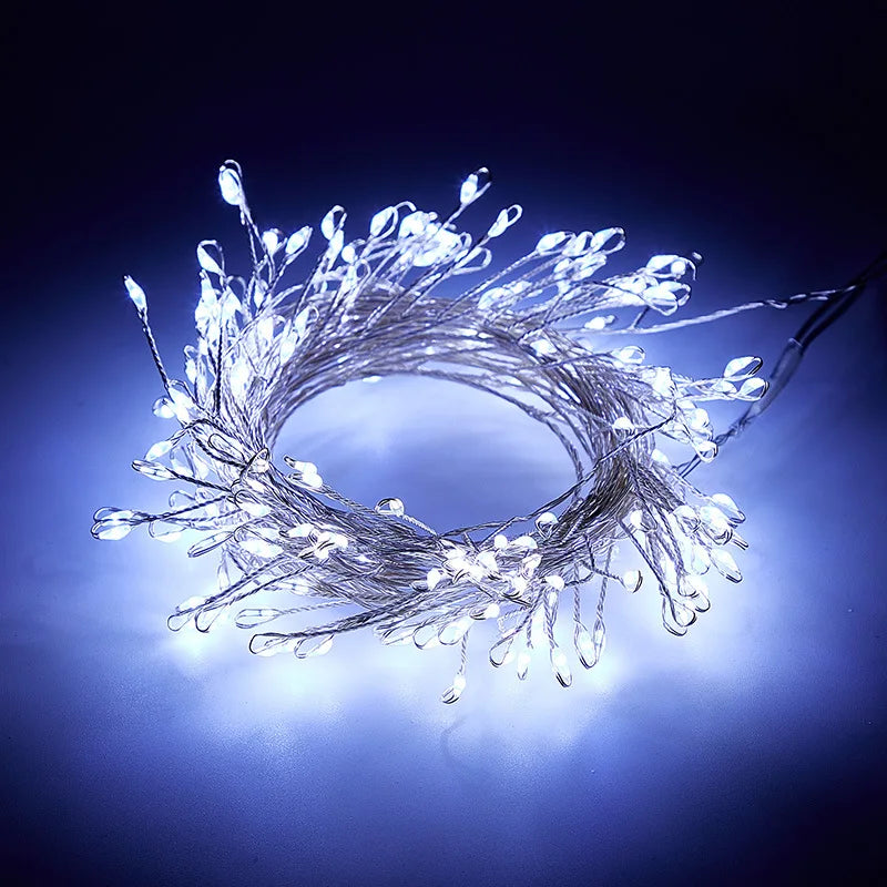 USB LED Firecracker String Lights 3/6/9M (9.8/19.7/29.5 ft) Remote-Controlled Fairy Garland for Wedding Party Garden Christmas