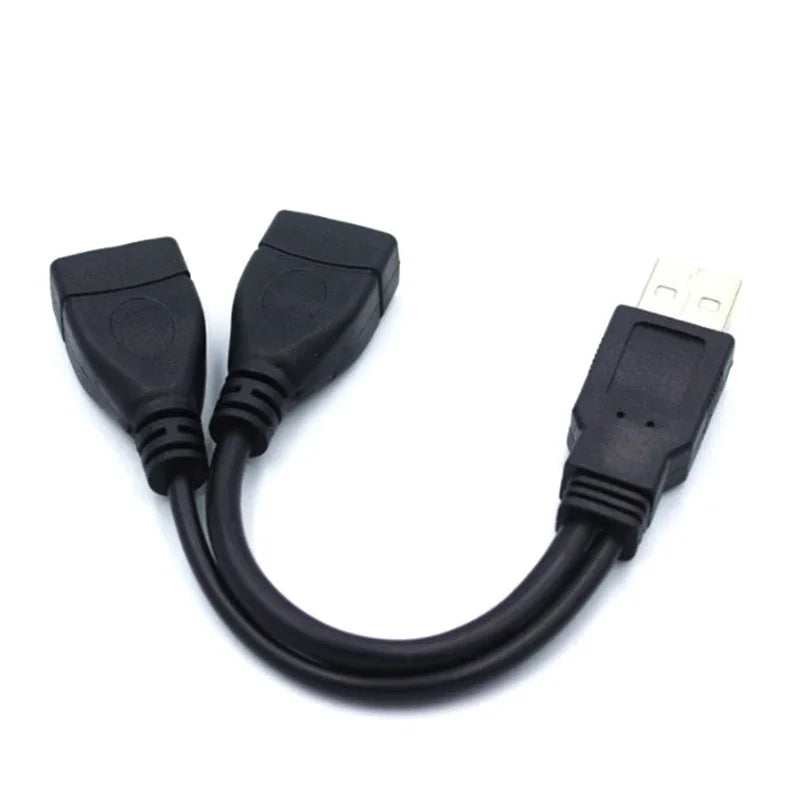 USB 2.0 Y Splitter Cable 1 Male to 2 Female for Data & Charging — 5.9 in (15 cm) or 11.8 in (30 cm)