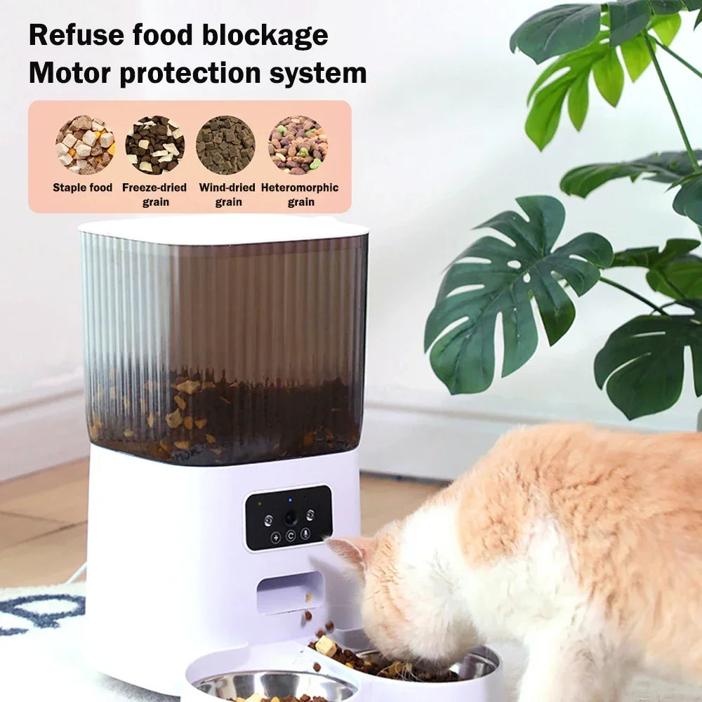 5L Smart WiFi Pet Feeder with HD Camera — Automatic Cat & Dog Food Dispenser, Programmable Timer & 304 Stainless Steel Bowl