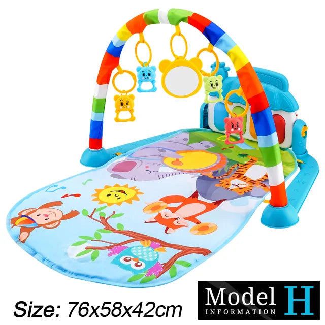 Baby Kick & Play Piano Gym Mat - Musical Tummy Time Activity Playmat for 0-36 Months (30 x 23 x 16.5 in / 76 x 58 x 42 cm)