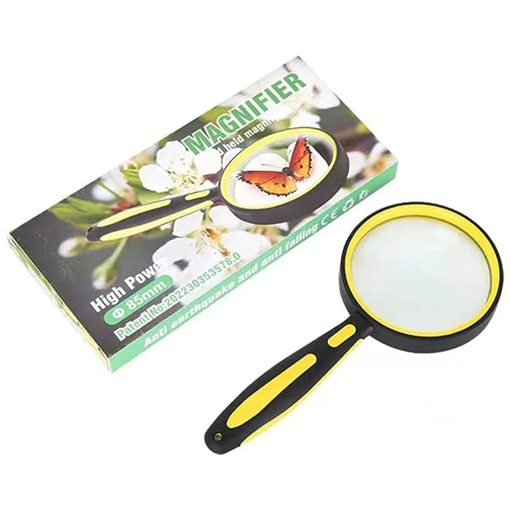 5-10X Adjustable Magnifying Glass with Non-Slip Rubber Handle, Kids Nature Explorer & Senior Reading Magnifier