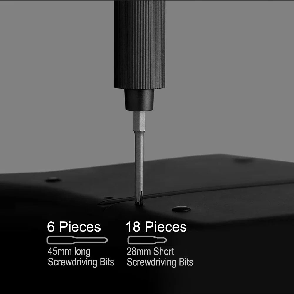Electric Precision Screwdriver Kit with 24 S2 Steel Bits, Two-Speed Torque, Magnetic Storage, USB-C Charging for Phone, PC & Electronics Repair