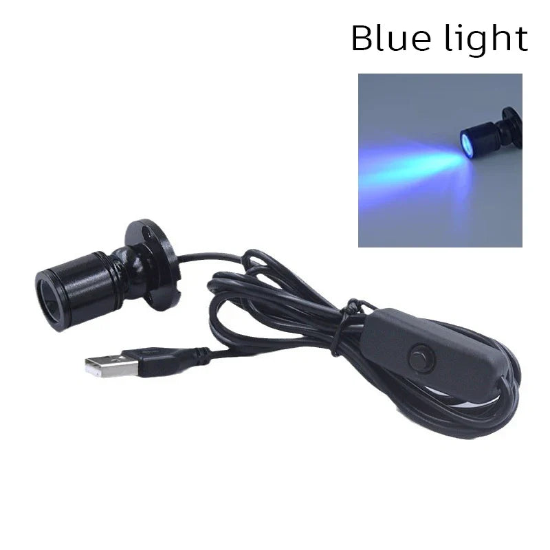 3W USB 5V LED Mini Spotlight - Surface Mount Rotatable Cabinet & Jewelry Display Light (Warm White + RGB)