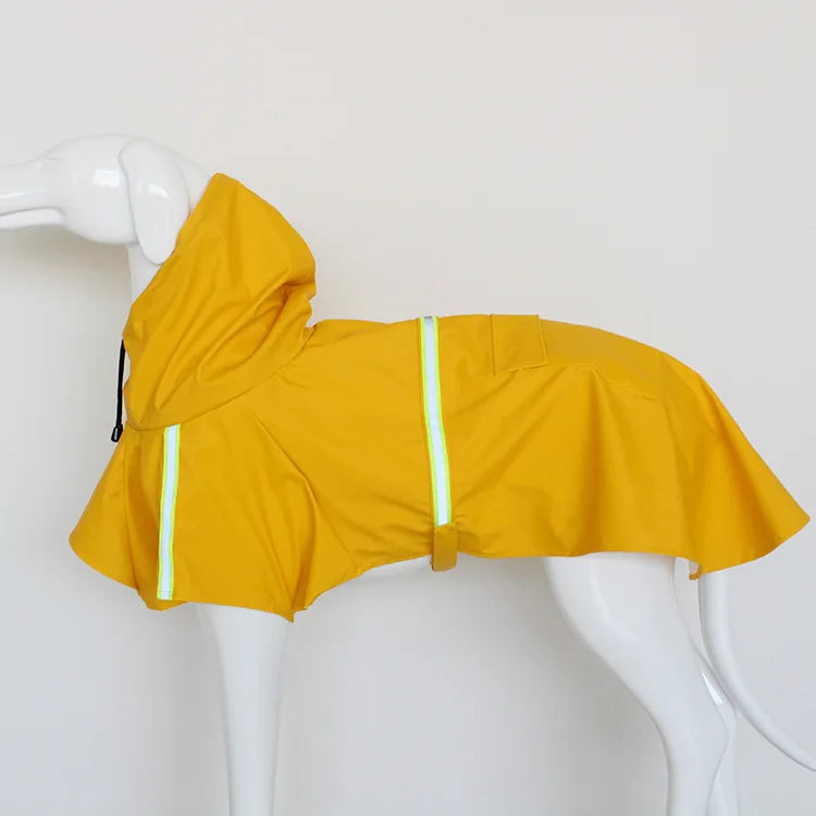 Large Waterproof Hooded Dog Raincoat, Reflective Windproof Corgi Cloak Style Puppy Jacket