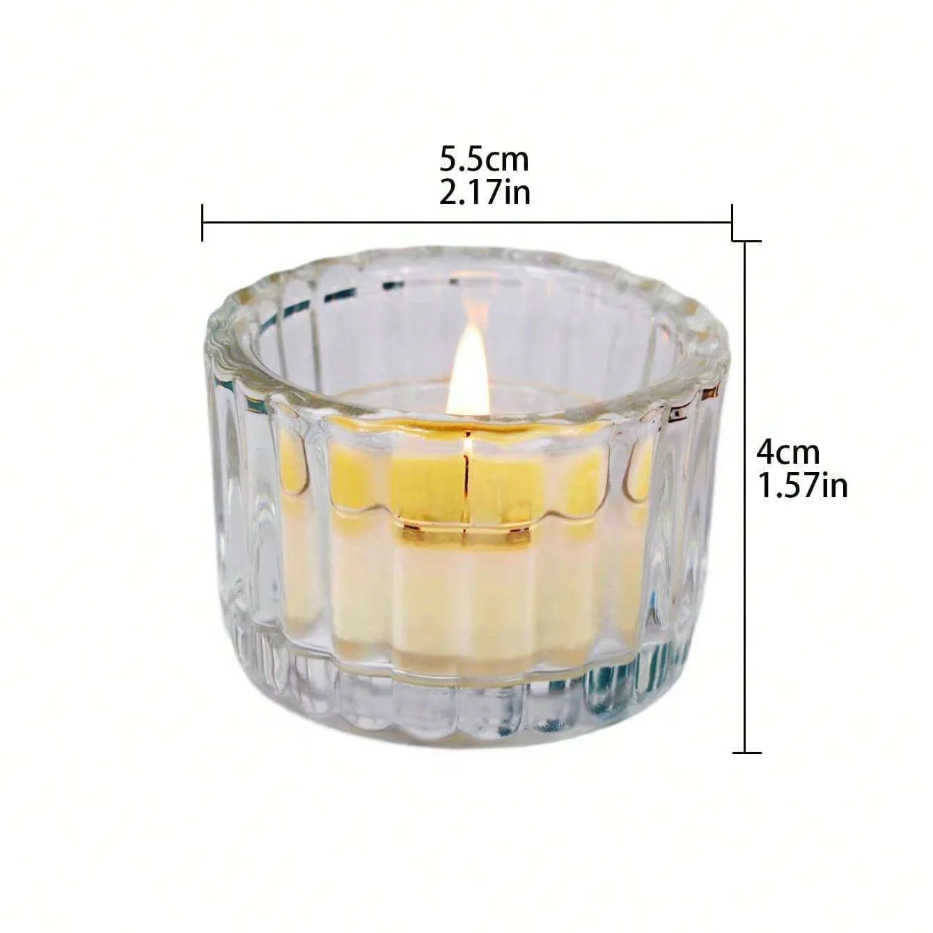 2-Pack Clear Glass Tealight Candle Holders – Small Mini Candlestick Table Centerpiece for Wedding, Home & Party