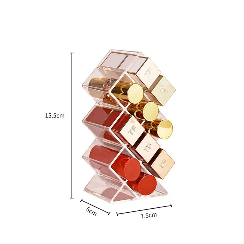 Clear Acrylic Makeup Brush Organizer – Transparent Cosmetic Holder for Lipstick, Brushes & Makeup Tools