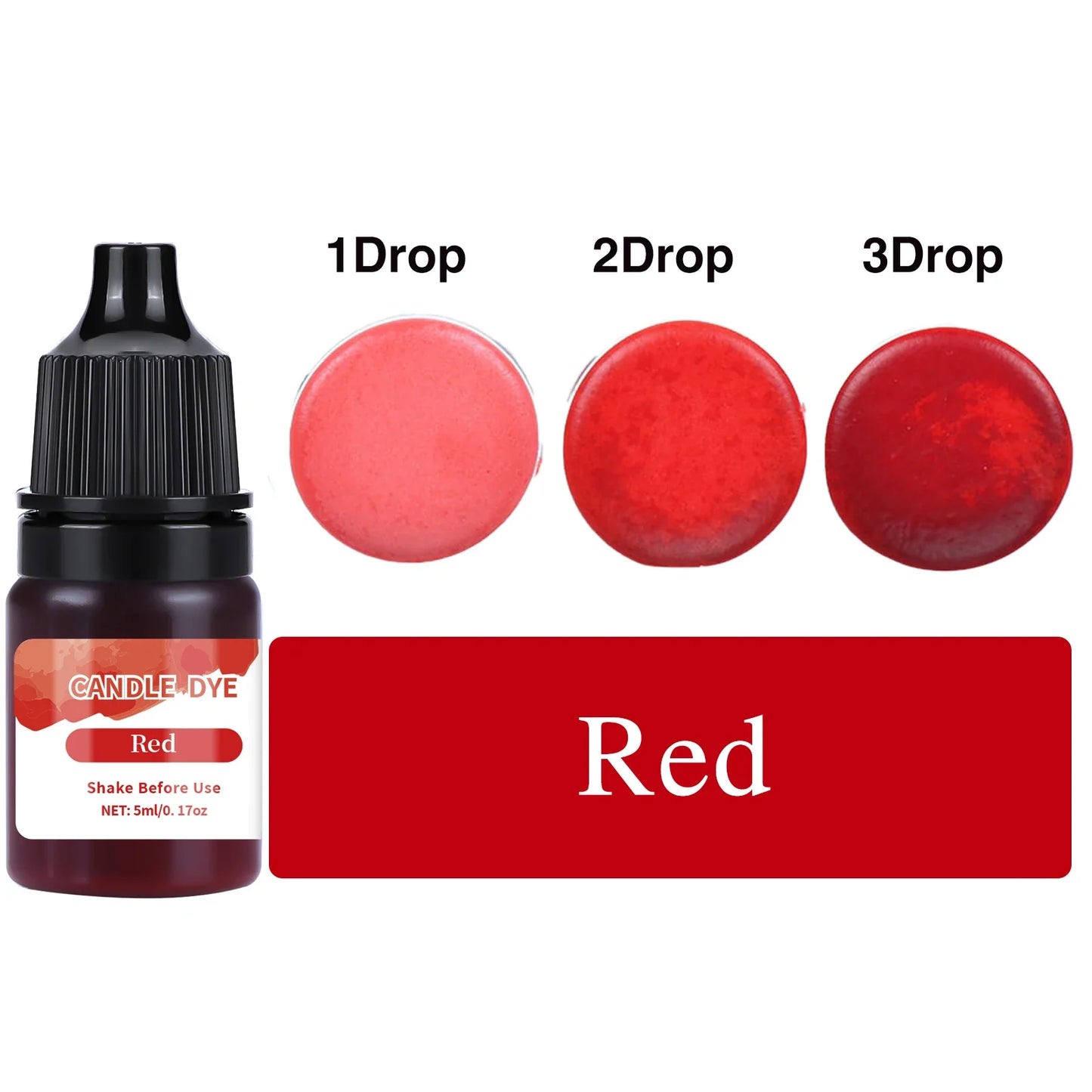 5 ml (0.17 fl oz) Liquid Candle Wax Colorant – Non-Toxic High-Concentration Pigment for Soy Candles & Soap DIY