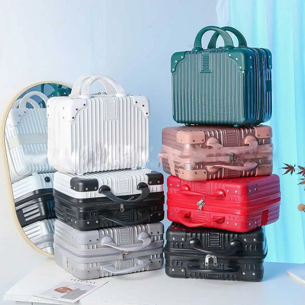 14-Inch Mini Travel Makeup Case — Hard Shell Cosmetic Organizer with Password Lock