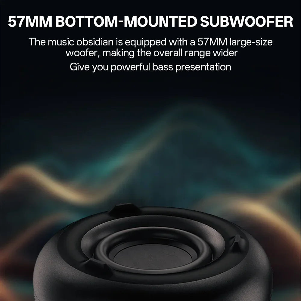 Portable Bluetooth 5.3 Speaker — Hi‑Fi Deep Bass with LED Ambient Light, USB/TF/AUX for Android & iOS