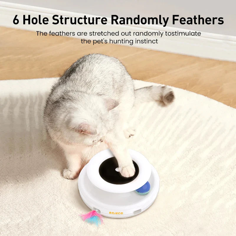 2-in-1 Automatic Feather & Ball Interactive Pet Toy for Cats and Dogs — Electronic 5-Mode Cat Teaser
