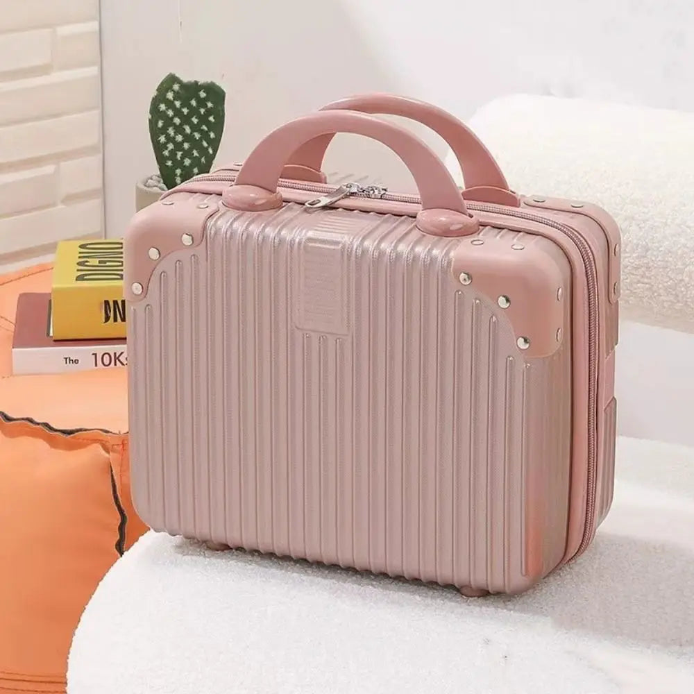 14-Inch Mini Travel Makeup Case — Hard Shell Cosmetic Organizer with Password Lock