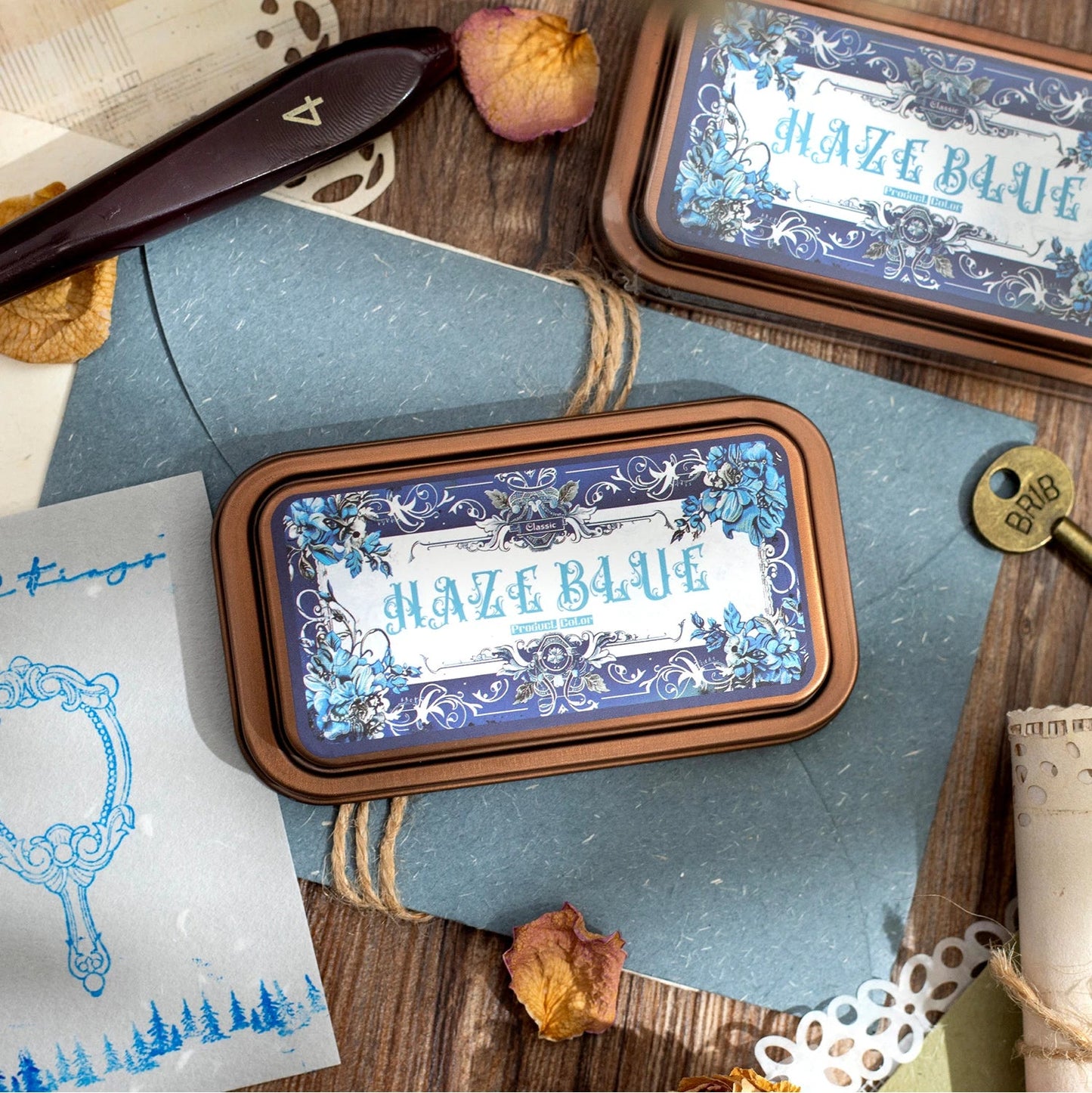 Retro Gothic Ink Pad for DIY Crafts & Scrapbooking – for Rubber and Wooden Stamps, Paper Stationery