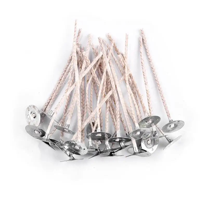 Smokeless Cotton Candle Wicks 30-Pack — 6–20 cm (2.4–7.9 in) Large-Base Woven Wicks for Soy Wax & Kerosene Lamps