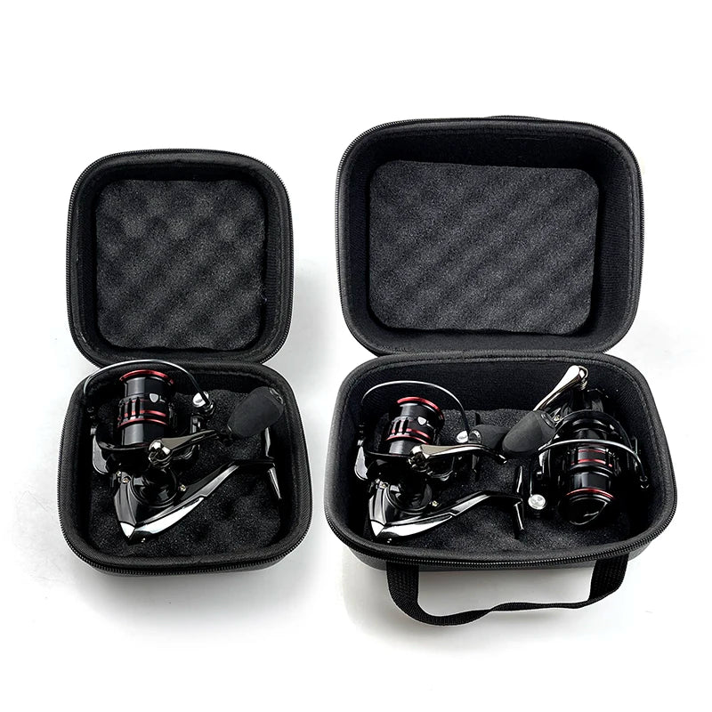 Spinning Reel Bag PU Case – Waterproof Shockproof Fishing Reel Storage (S/M/L, Fits 1–2 Reels)