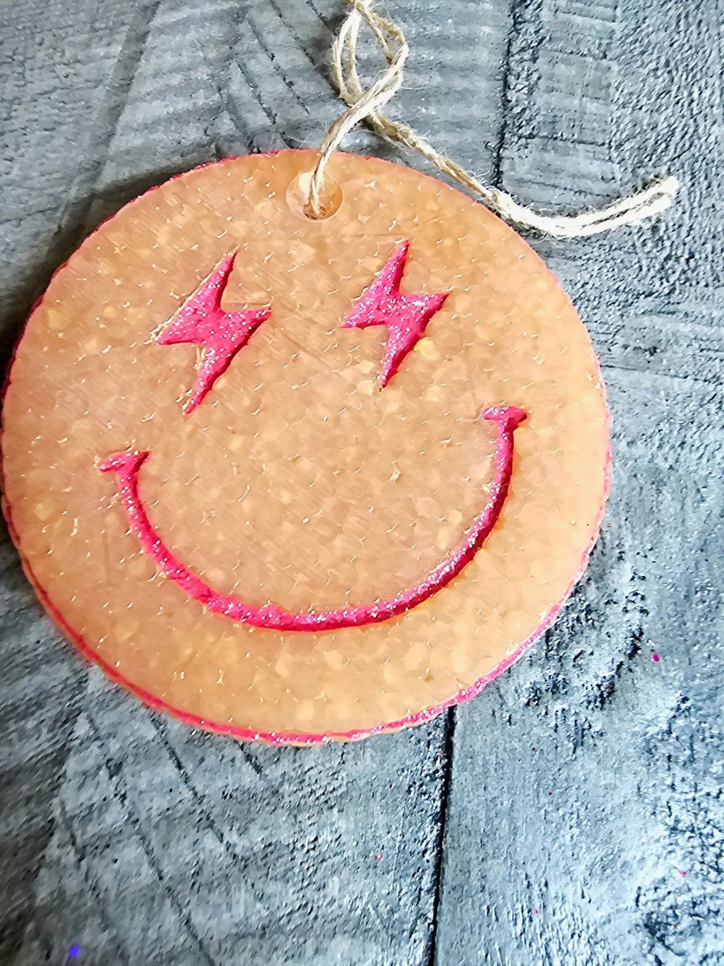 Smiley Face Car Freshie – Handmade Aroma Bead Air Freshener