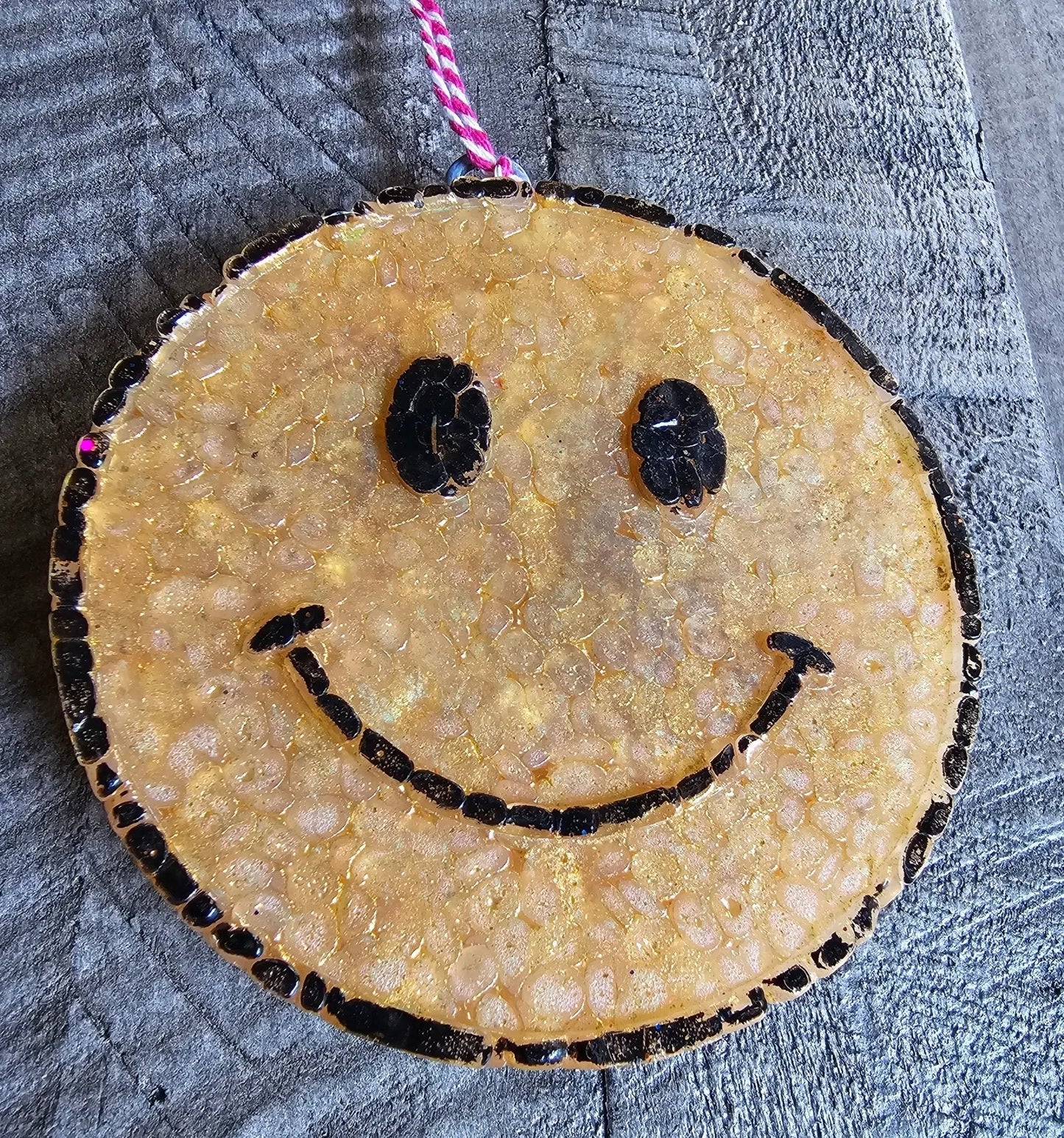Smiley Face Car Freshie – Handmade Aroma Bead Air Freshener