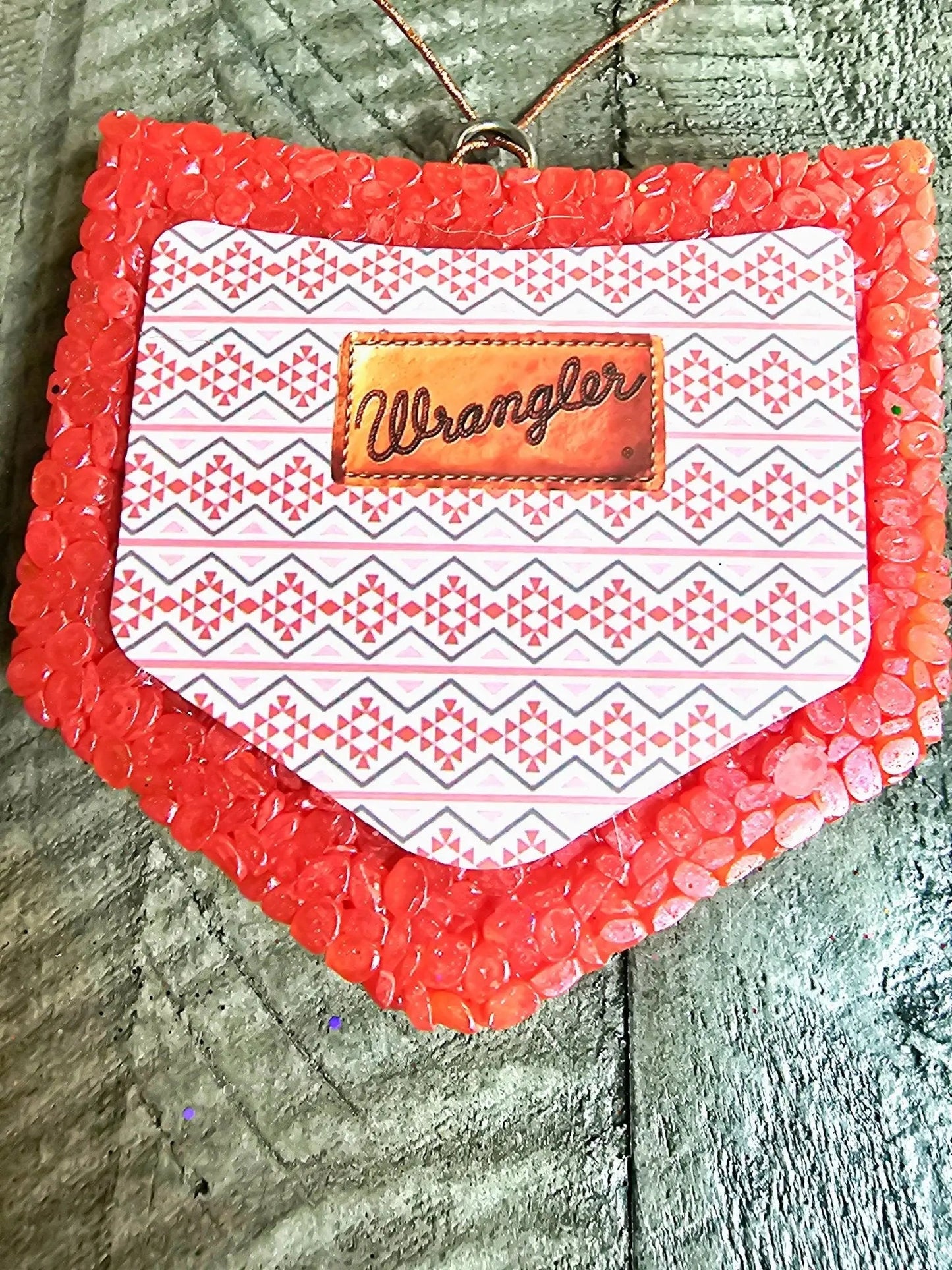 Wrangler Jeans Pocket Car Freshie – Handmade Western Aroma Bead Air Freshener